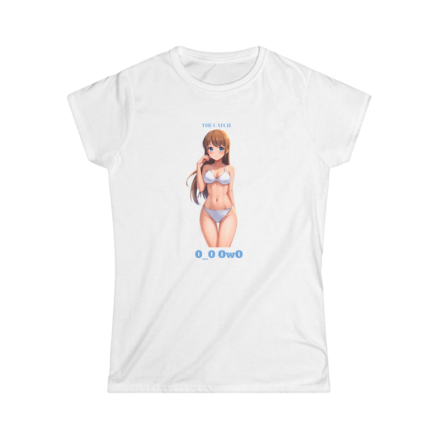 Cute Anime Graphic Women's Softstyle Tee - 0_0 OwO Design