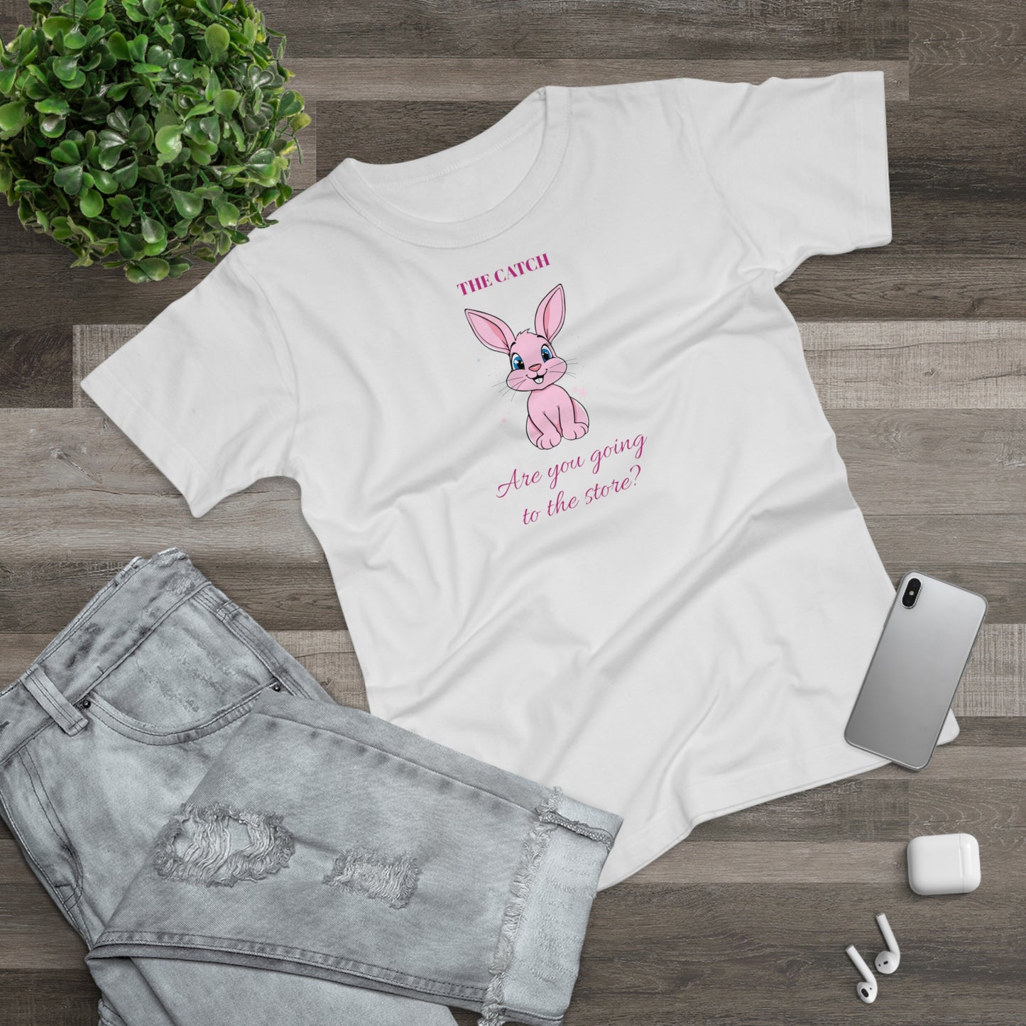 Cute Bunny Graphic Tee - "Are You Going to the Store?"