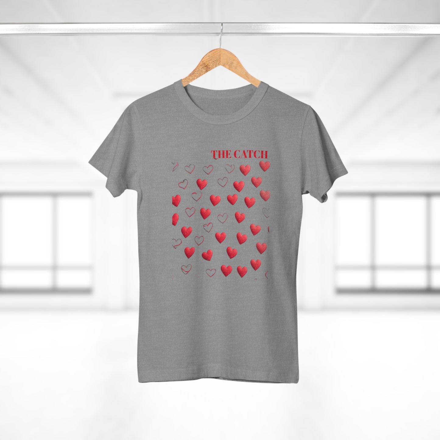 Romantic Hearts Women's T-Shirt - 'The Catch' Design