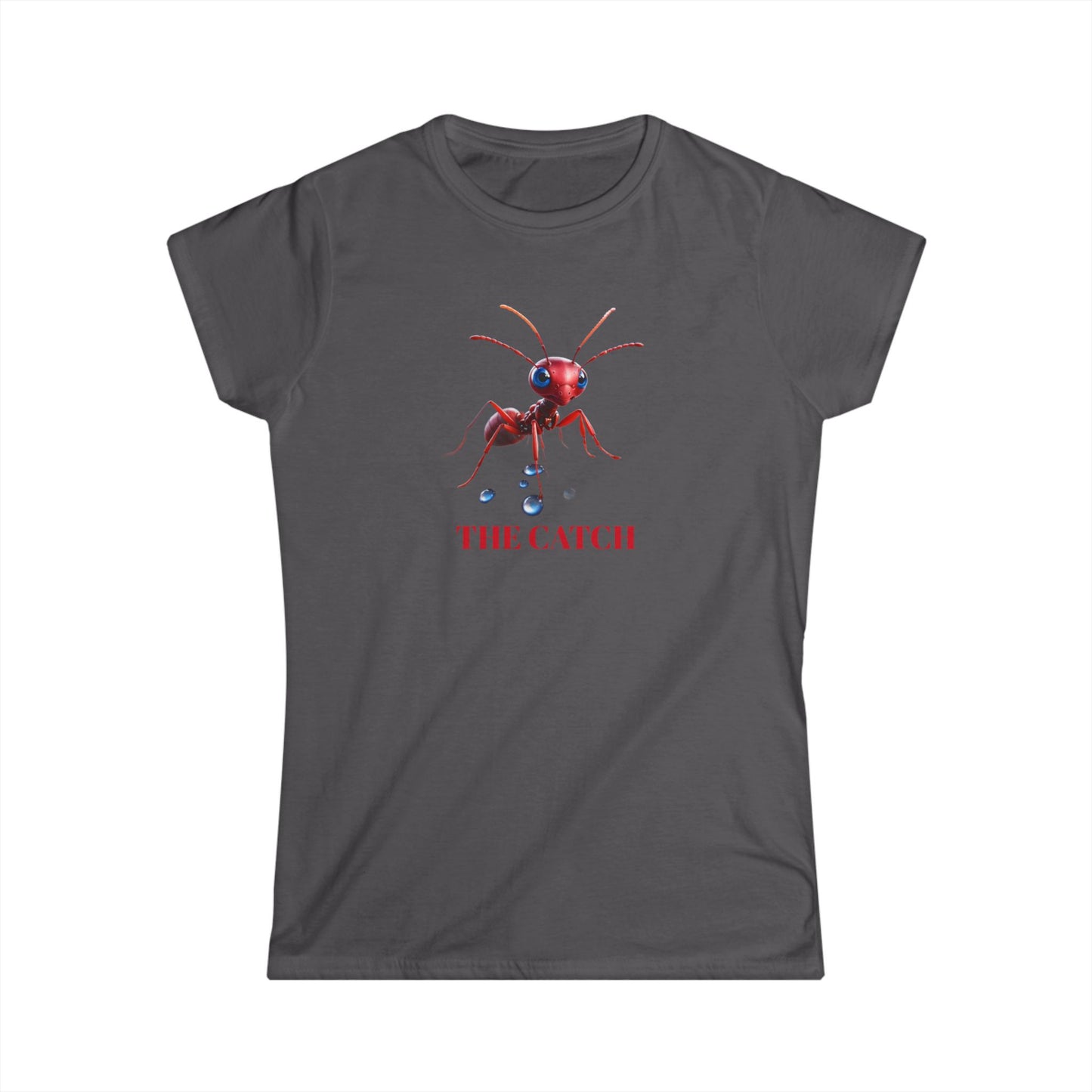 Women's Softstyle Tee - 'The Catch' Ant Graphic Shirt for Nature Lovers