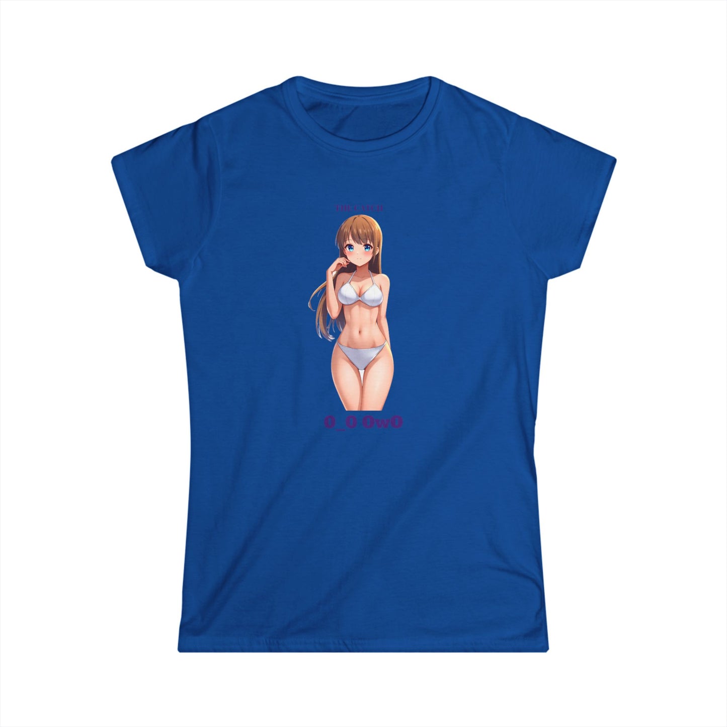 Cute Anime Graphic Women's Softstyle Tee - 0_0 OwO Design