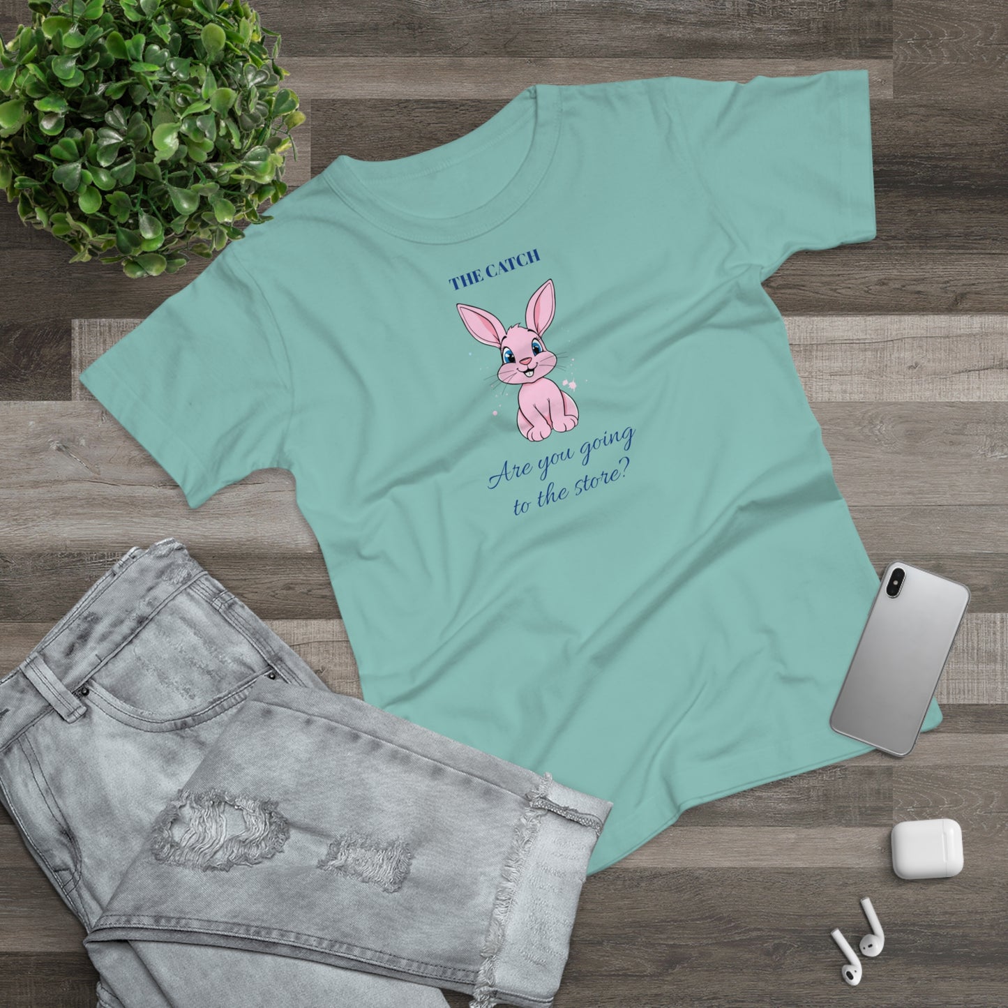 Cute Bunny Graphic Tee - "Are You Going to the Store?"