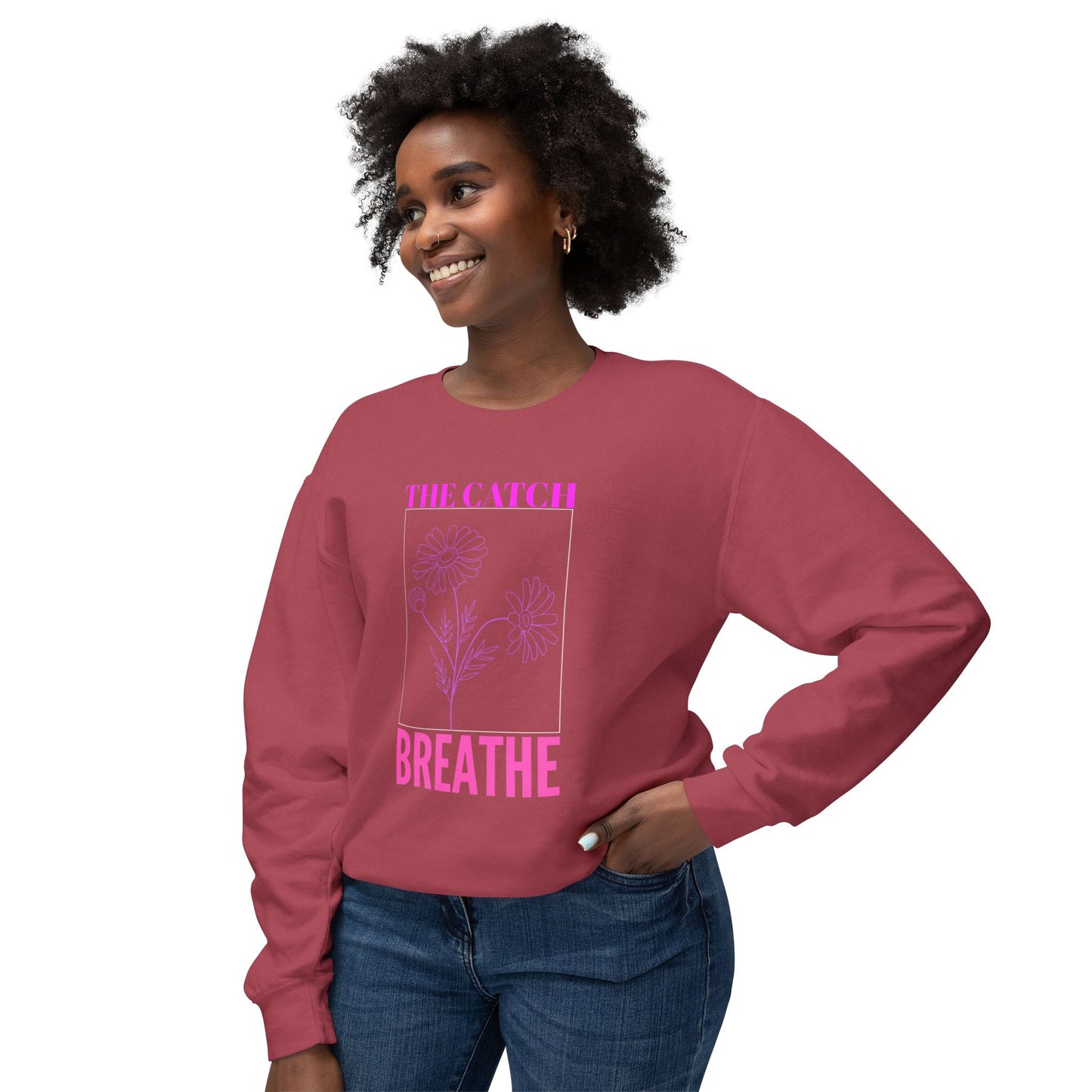 Breathe Floral Crewneck Sweatshirt - Women's Lightweight Casual Wear