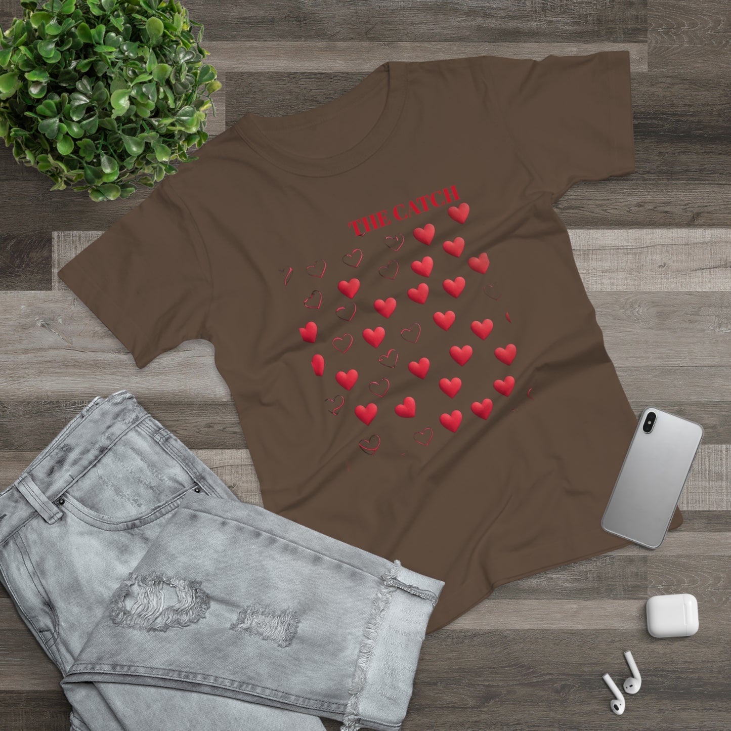 Romantic Hearts Women's T-Shirt - 'The Catch' Design