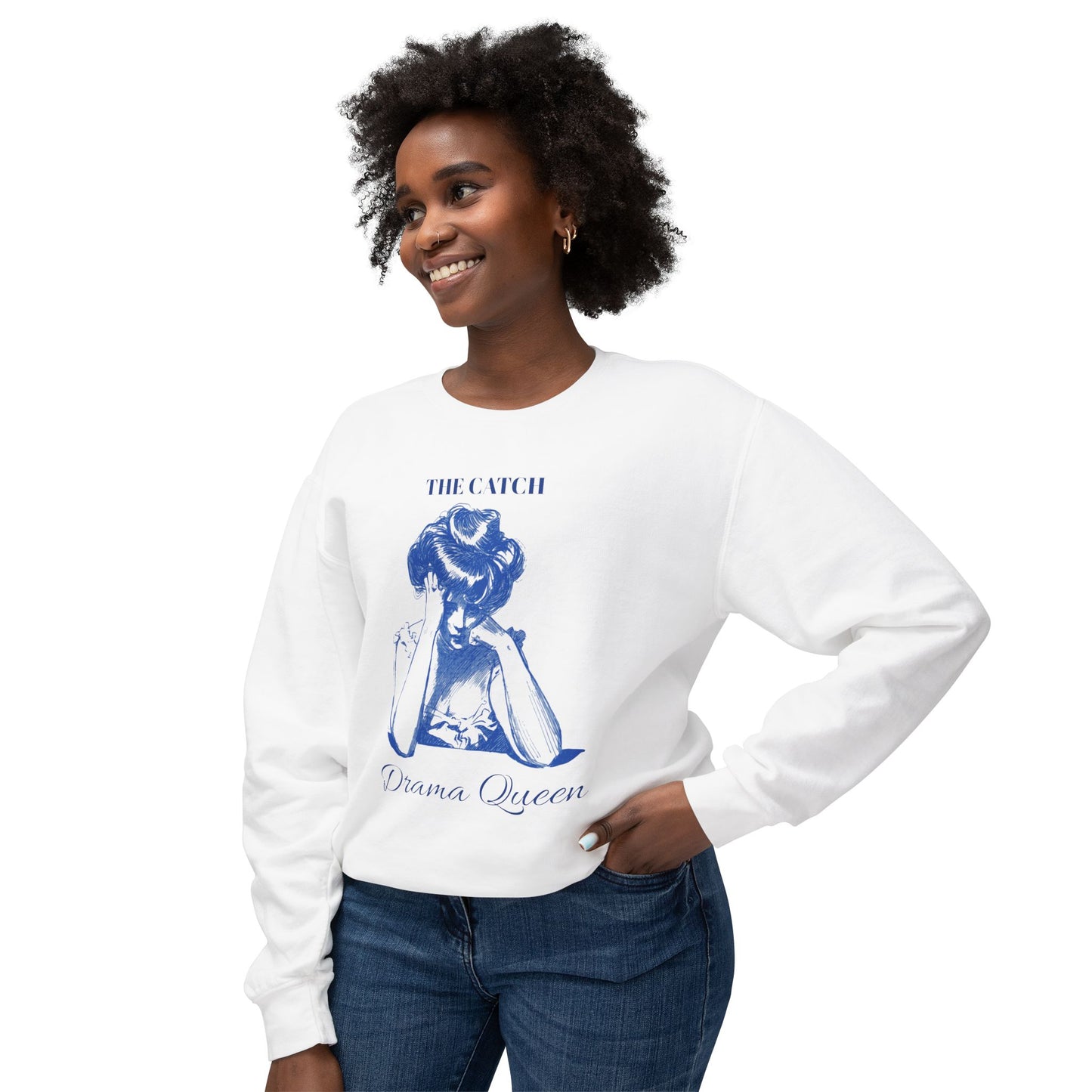 Drama Queen Women's Lightweight Crewneck Sweatshirt - Stylish & Comfy Gift for Book Lovers