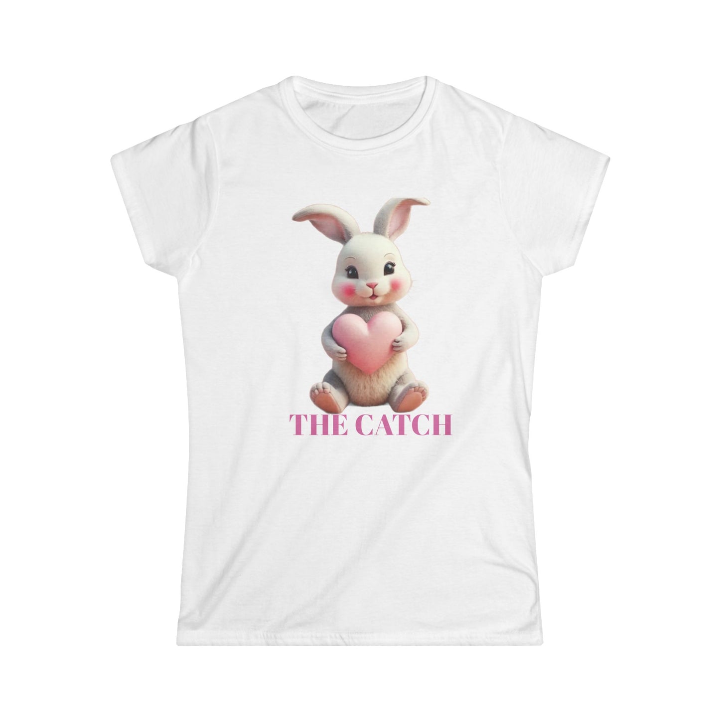 Cute Bunny Graphic Tee - "The Catch" Women's Softstyle Shirt for Easter and Spring