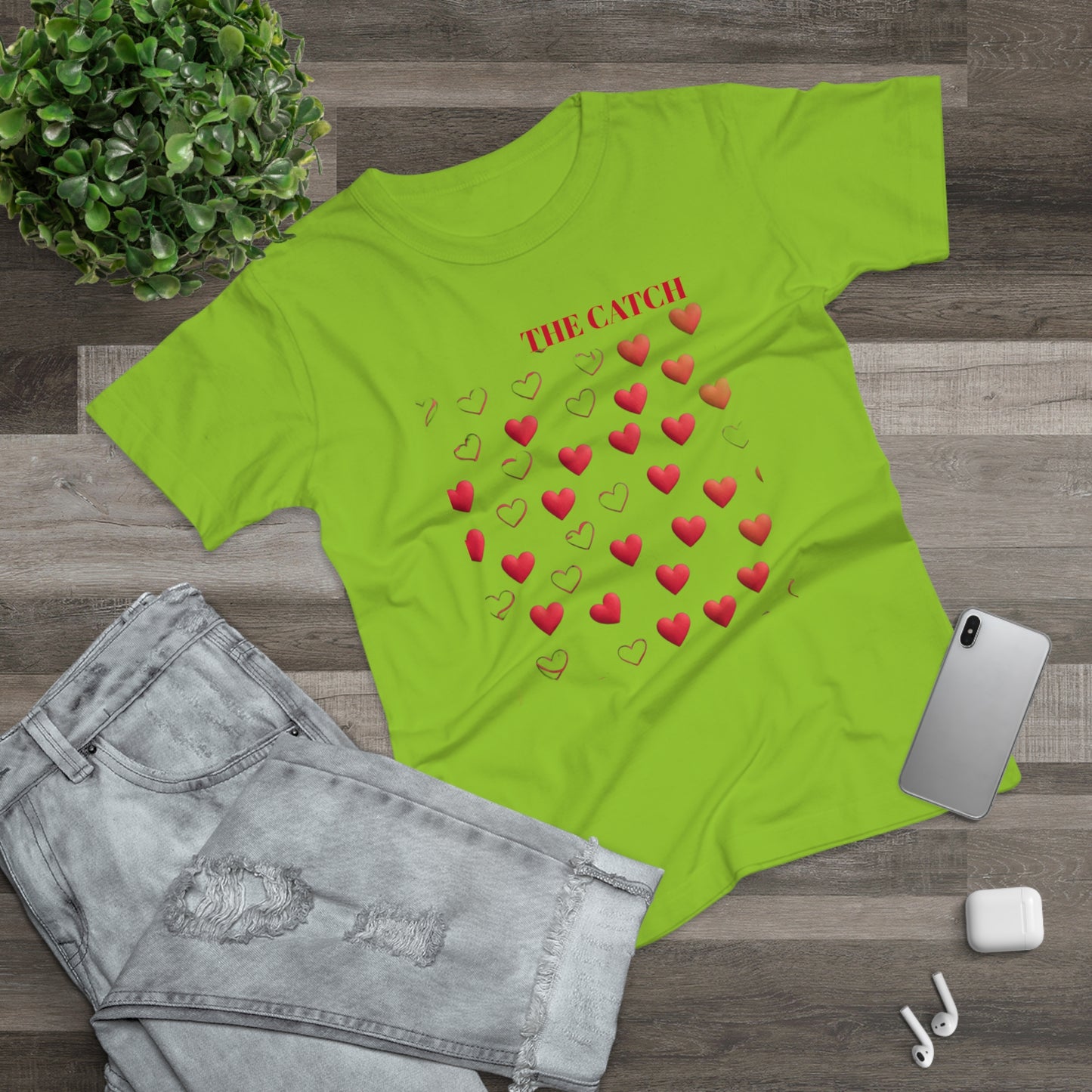 Romantic Hearts Women's T-Shirt - 'The Catch' Design