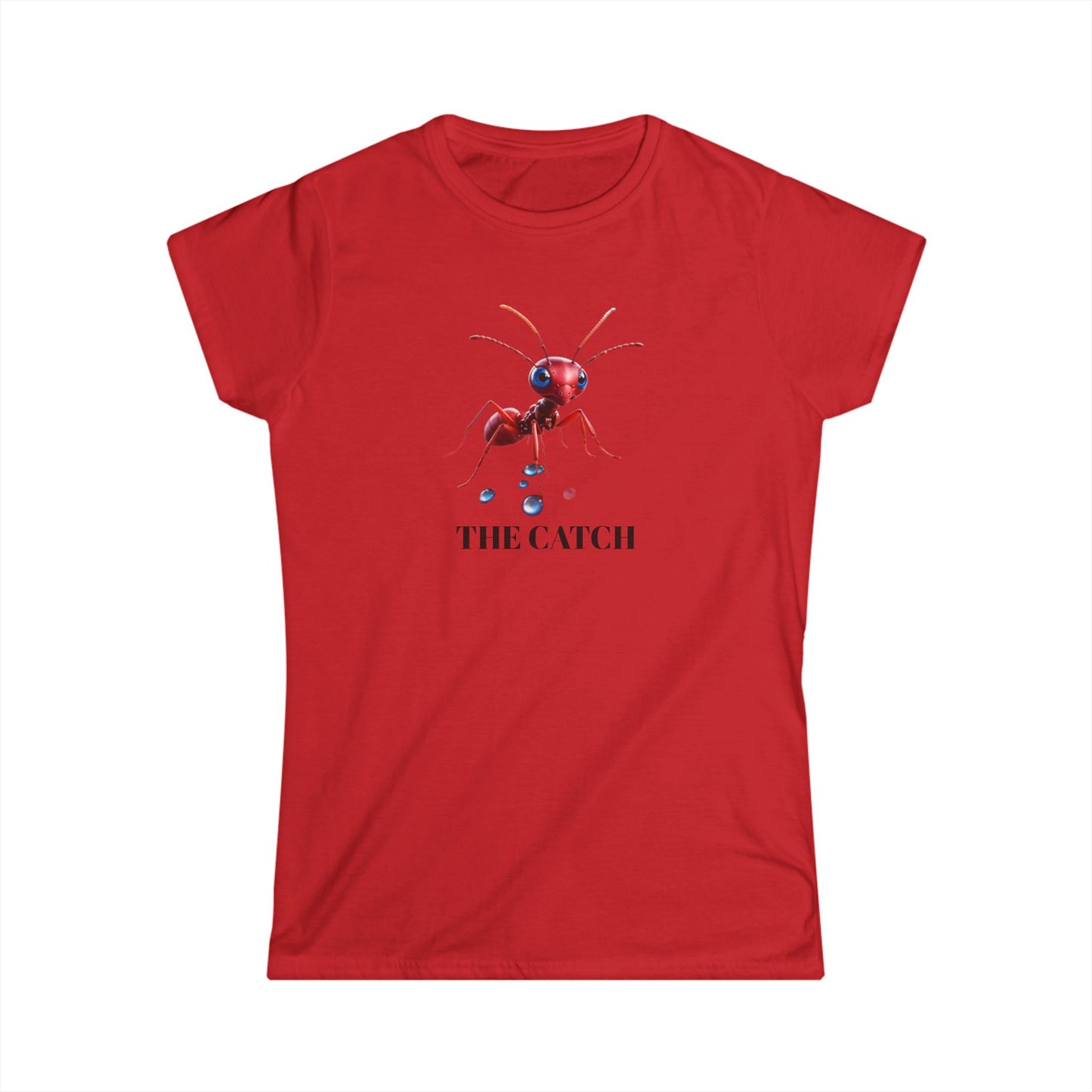 Women's Softstyle Tee - 'The Catch' Ant Graphic Shirt for Nature Lovers