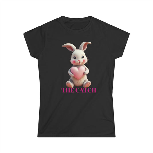 Cute Bunny Graphic Tee - "The Catch" Women's Softstyle Shirt for Easter and Spring