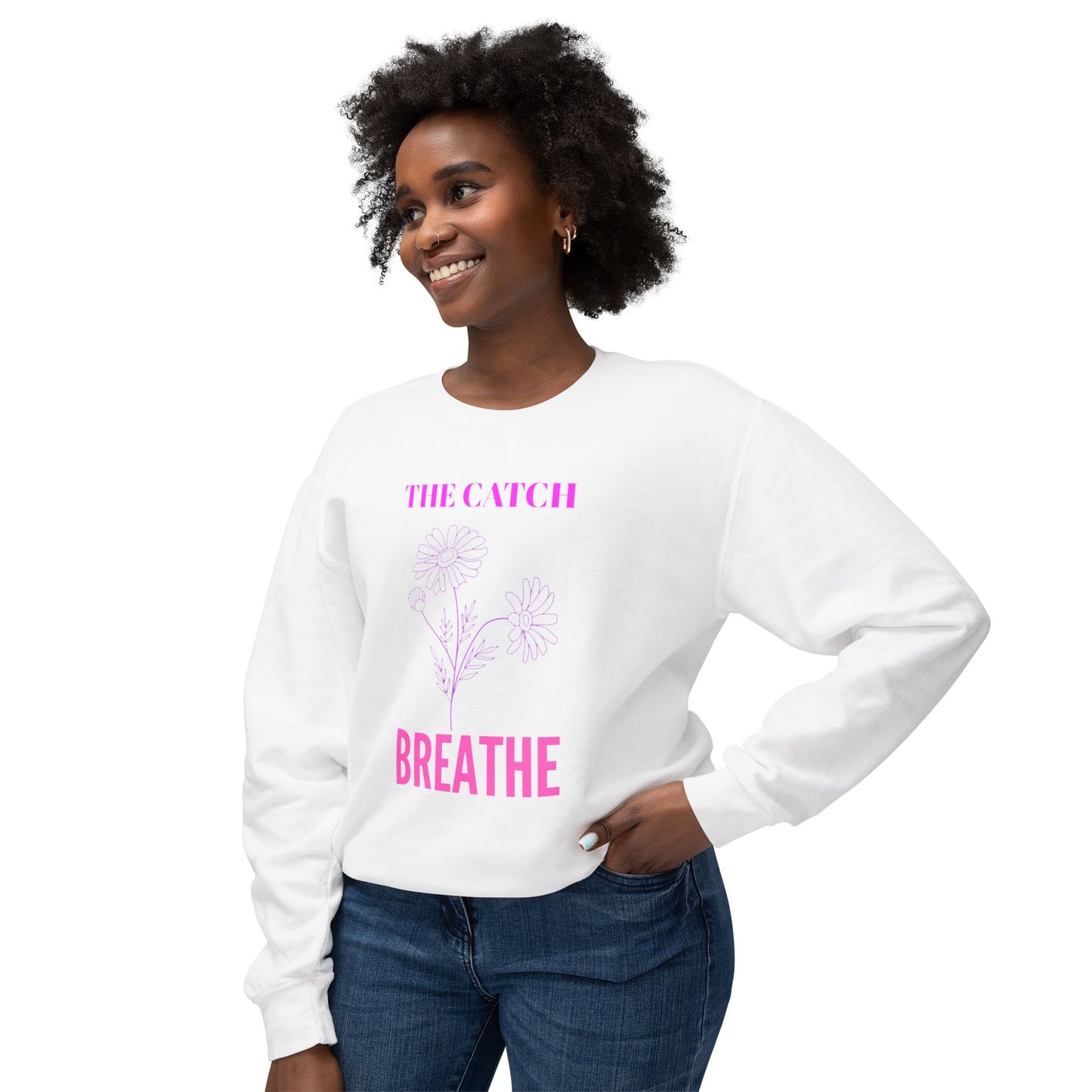 Breathe Floral Crewneck Sweatshirt - Women's Lightweight Casual Wear