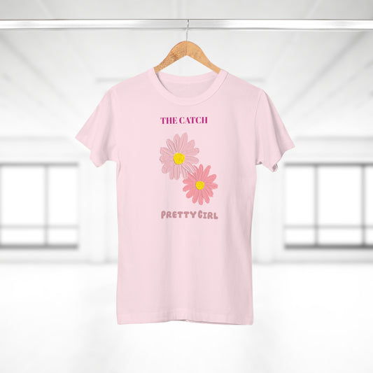 Flower Power Women's T-Shirt - 'The Catch' Pretty Girl Design