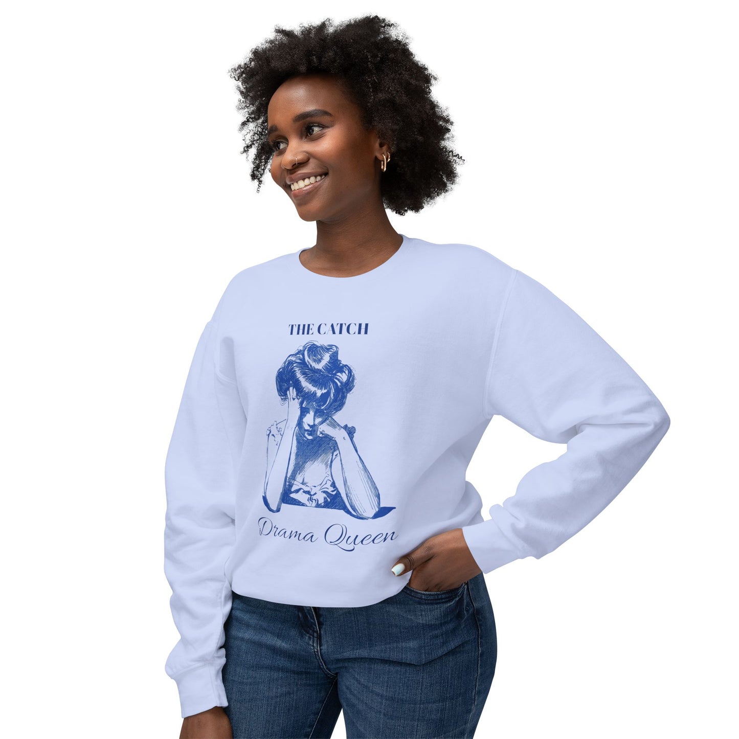 Drama Queen Women's Lightweight Crewneck Sweatshirt - Stylish & Comfy Gift for Book Lovers