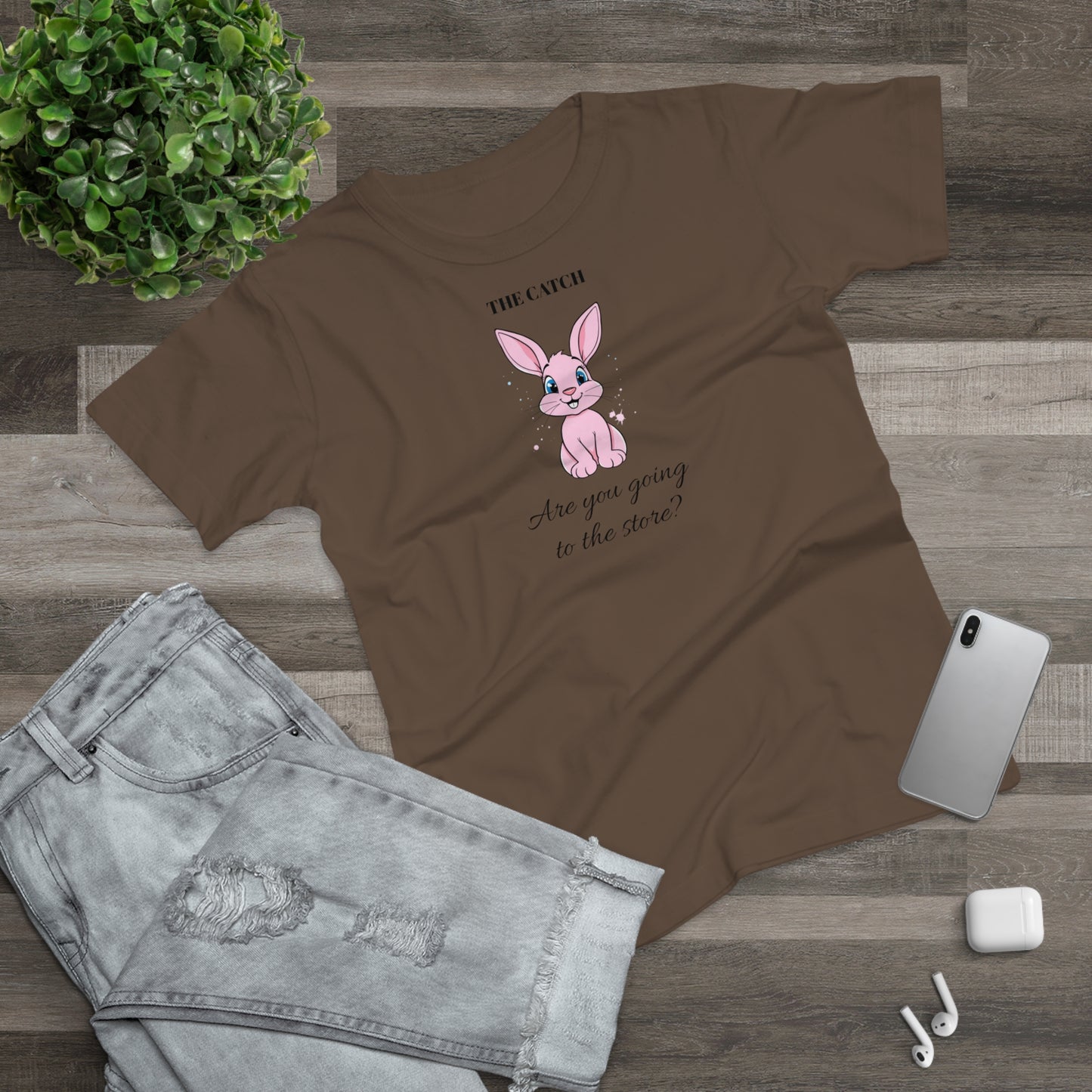 Cute Bunny Graphic Tee - "Are You Going to the Store?"