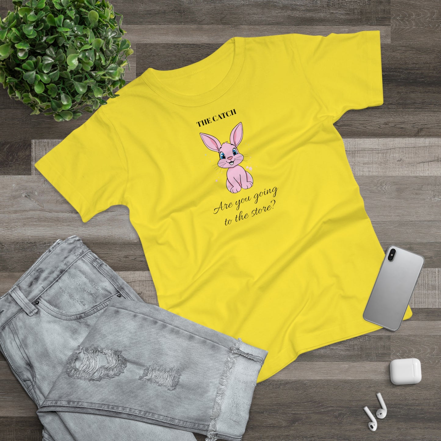 Cute Bunny Graphic Tee - "Are You Going to the Store?"