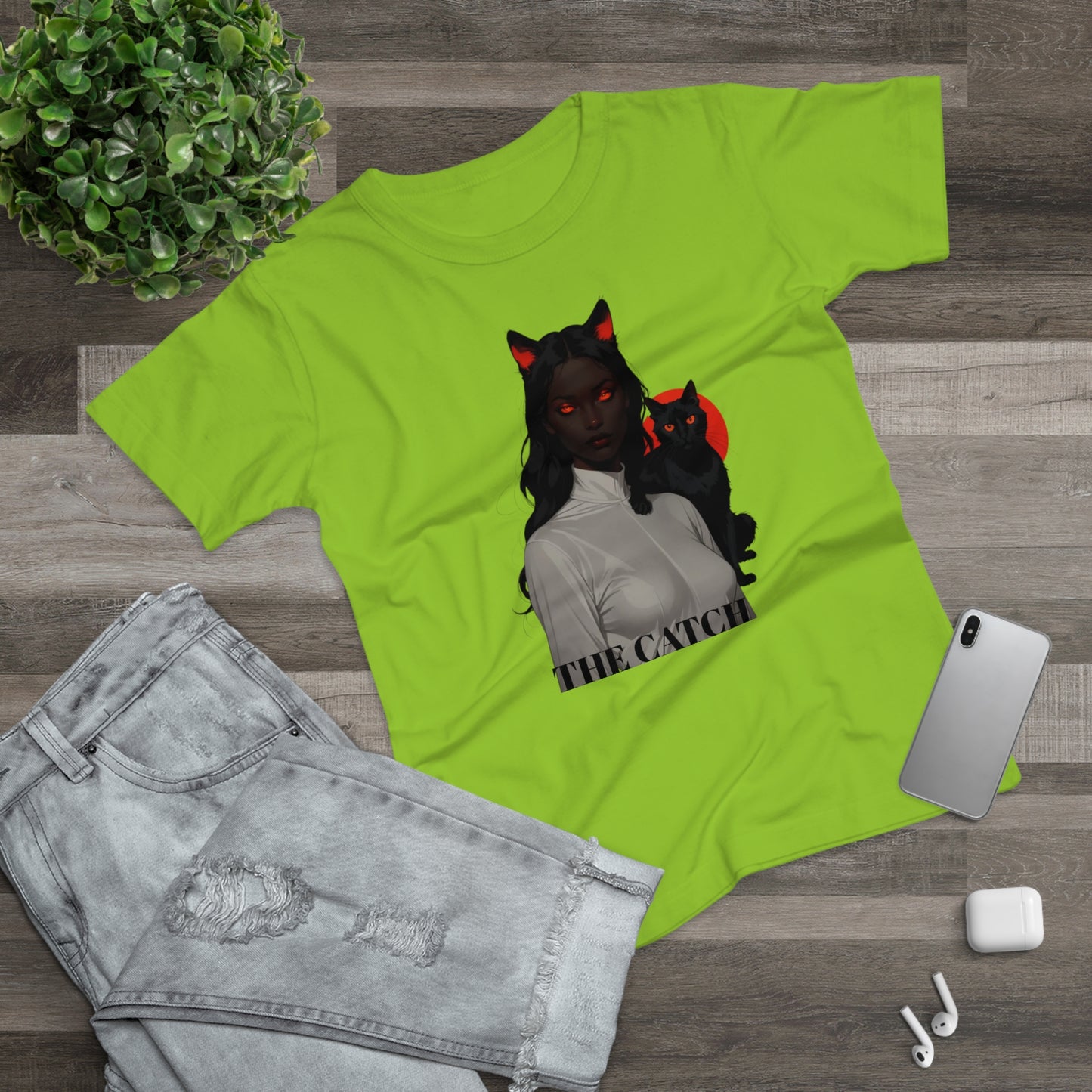 The Catch Women's T-Shirt - Stylish Cat-Themed Graphic Tee for Cat Lovers