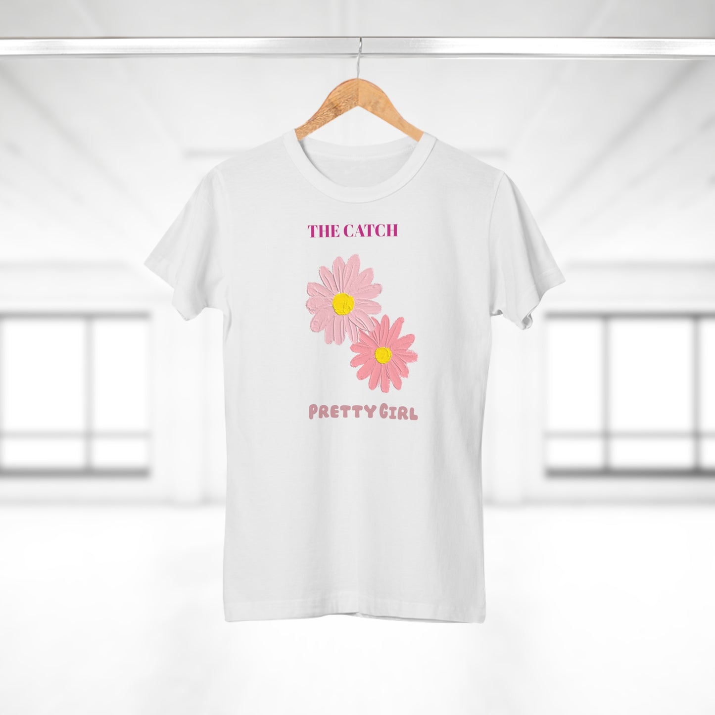 Flower Power Women's T-Shirt - 'The Catch' Pretty Girl Design